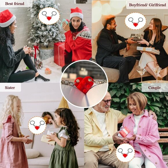 🆕 Men Red Brick Heart Keychain Couples Girlfriend Matching Exquisite Ornaments - Picture 5 of 9